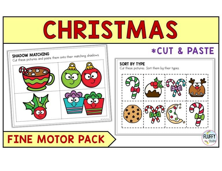 13+ Fun Christmas Fine Motor Printable Activities for Toddler and Preschool Kids