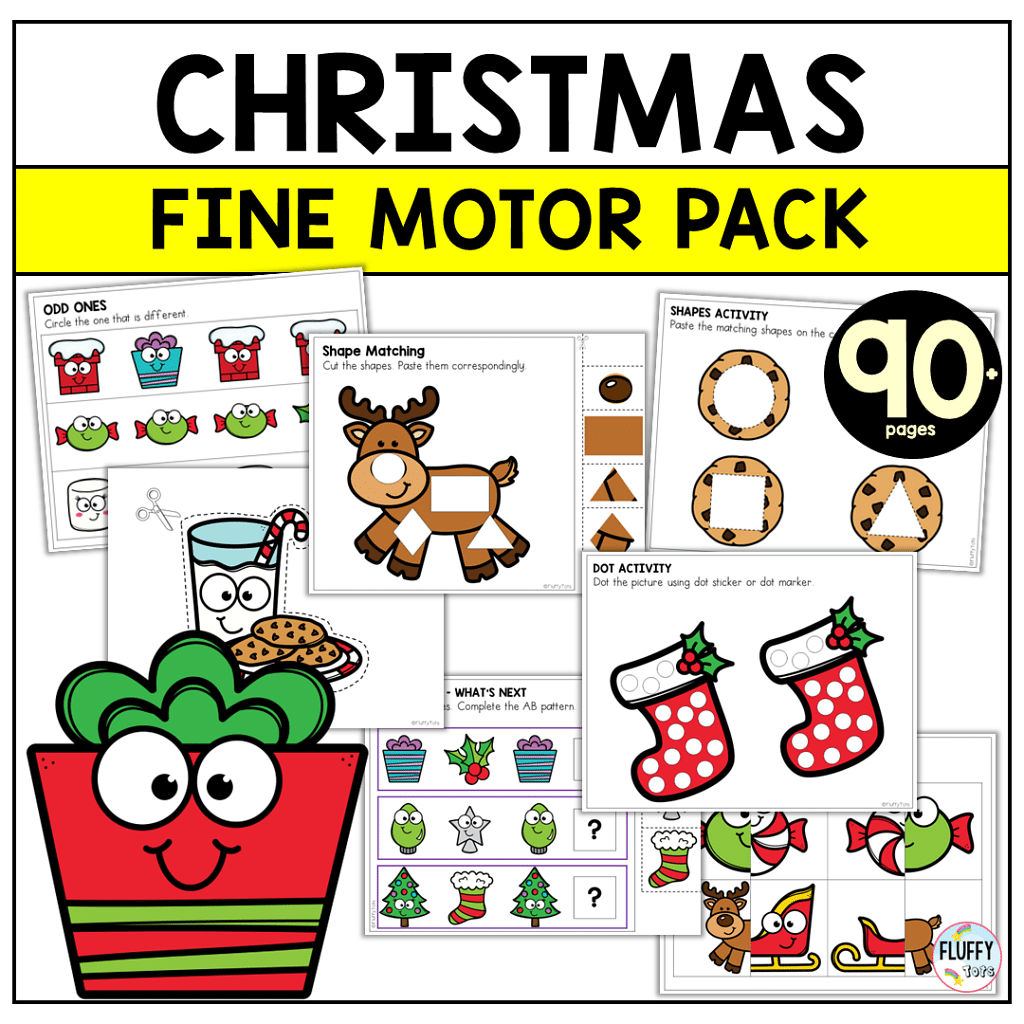 13+ Fun Christmas Fine Motor Printable Activities for Toddler and Preschool Kids 4