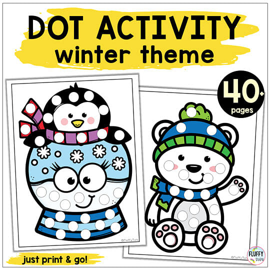Fun Winter Dot Printables for Toddlers and Preschool Kids 1 Fun Winter Dot Printables for Toddlers and Preschool Kids 1