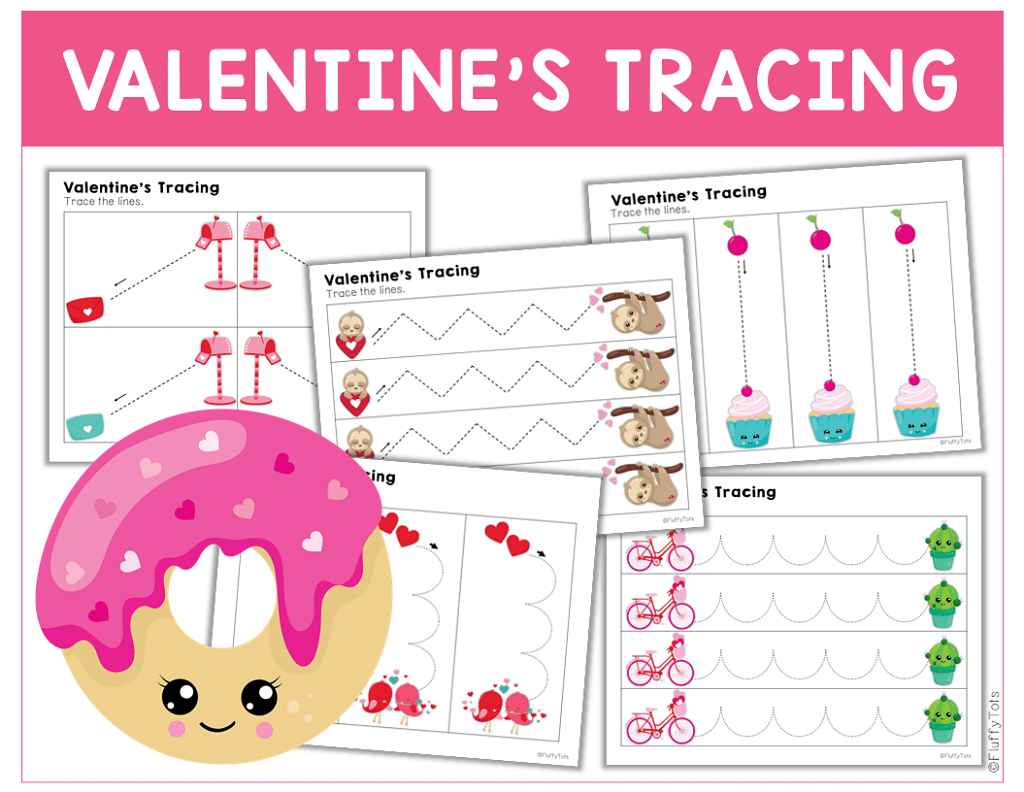 300+ Pages of Fun Valentine's Day Tracing Worksheets for Preschoolers 6 Valentine's Day Tracing Worksheets for kids