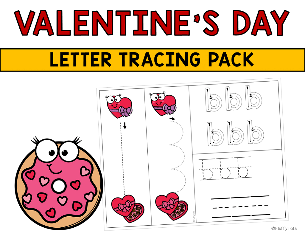 300+ Pages of Fun Valentine's Day Tracing Worksheets for Preschoolers 15 Valentine's Day Tracing Letter Worksheets