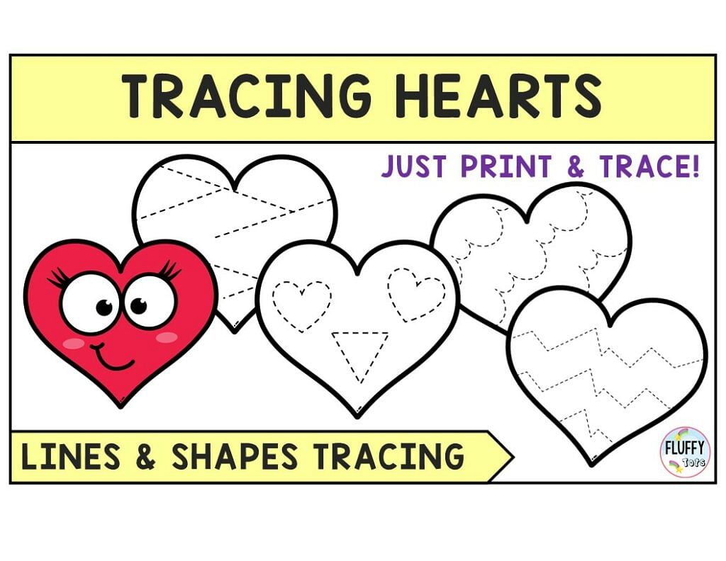 300+ Pages of Fun Valentine's Day Tracing Worksheets for Preschoolers 10 Toddler and Preschool Valentine's Day Tracing Worksheets