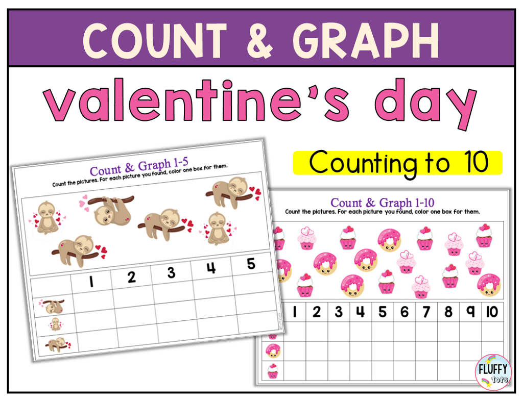 200+ Pages of Fun Valentine's Day Preschool Math Worksheets 26 Valentine's Day Preschool and kindergarten counting activities
