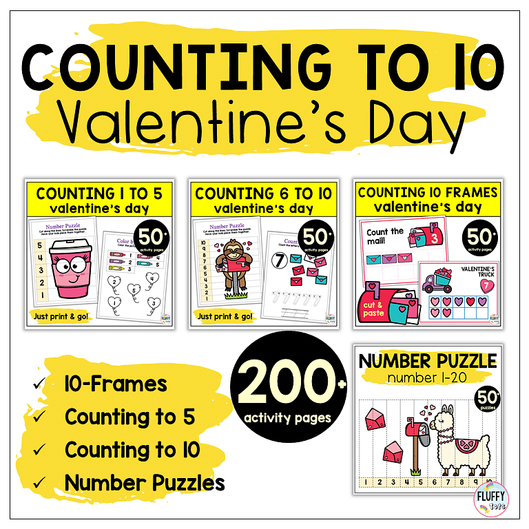 Valentine's Day Preschool Math Worksheets