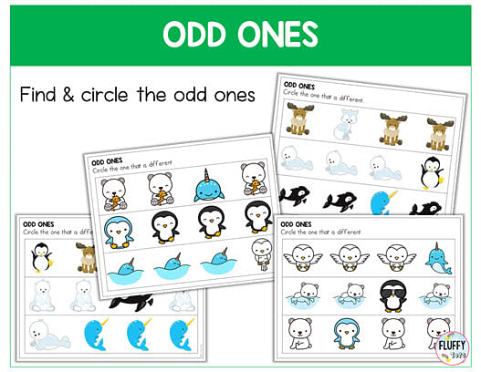 8 Fun Math & Letter Arctic Animals Preschool Printables 6 math arctic animals preschool printables