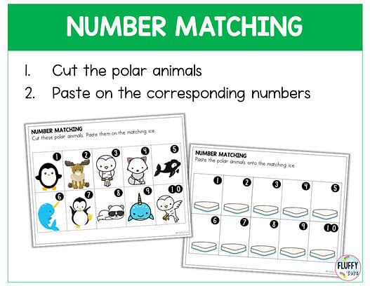 8 Fun Math & Letter Arctic Animals Preschool Printables 10 arctic animals preschool number matching activities