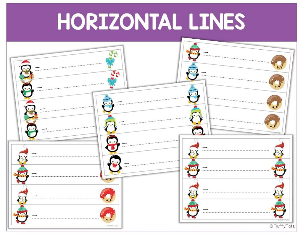 Fun Penguin Tracing Lines and Shapes for Preschool Activities 4 winter tracing worksheets for preschool