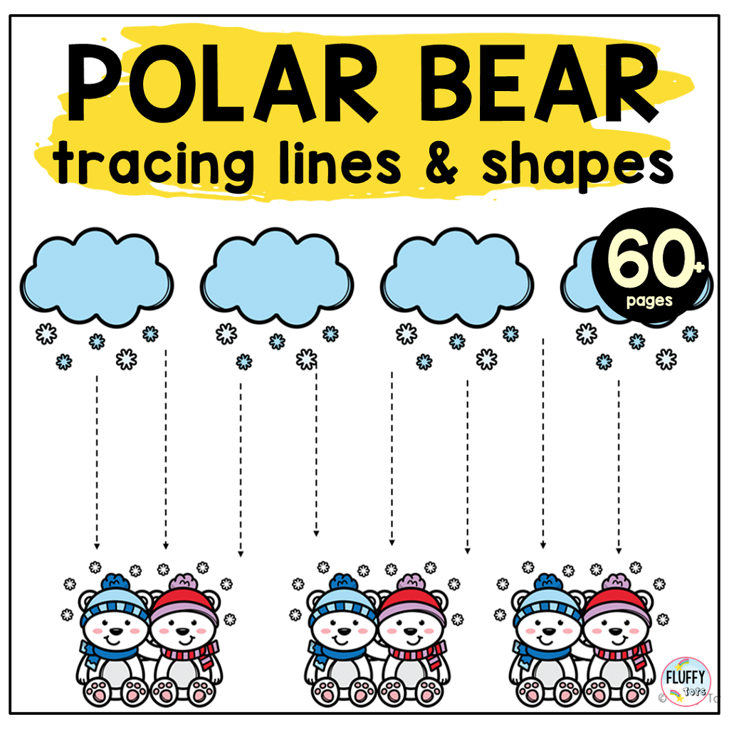 6 Adorable Polar Bear Activities for Preschoolers & Books 4 Polar Bear Activities for Preschoolers pre-writing tracing