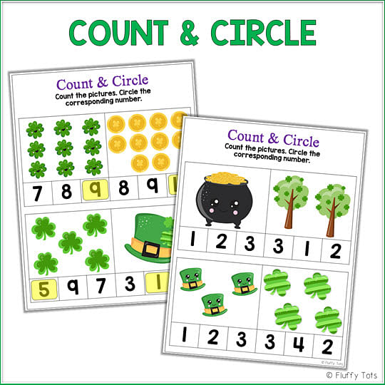 St Patrick's Day Math Activities for Preschoolers : Exciting 10+ Activities 15 St Patrick's Day counting to 10 math activities