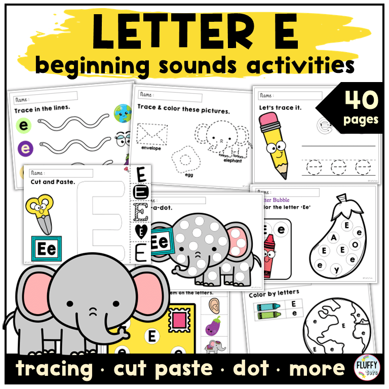 4 Easy Letter E Worksheets Activities for Preschool and Kindergarten 1