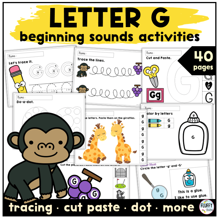 4 Easy Letter G Worksheets Activities for Preschool and Kindergarten 1