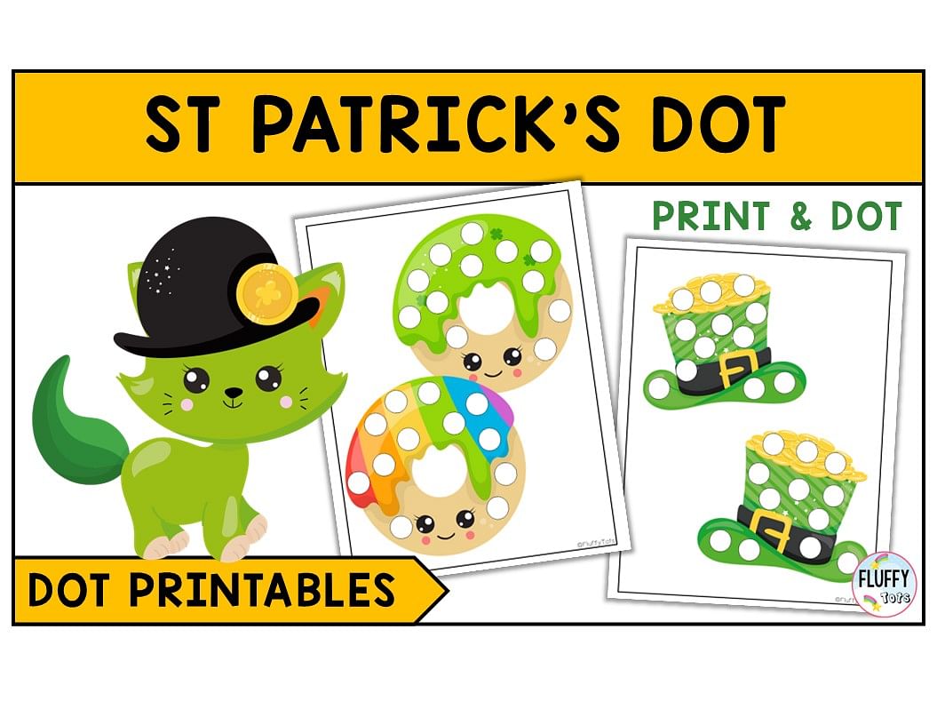 50 Pages of Cute St Patrick's Day Dot Activities to Add to Your Fine Motor Activities 1
