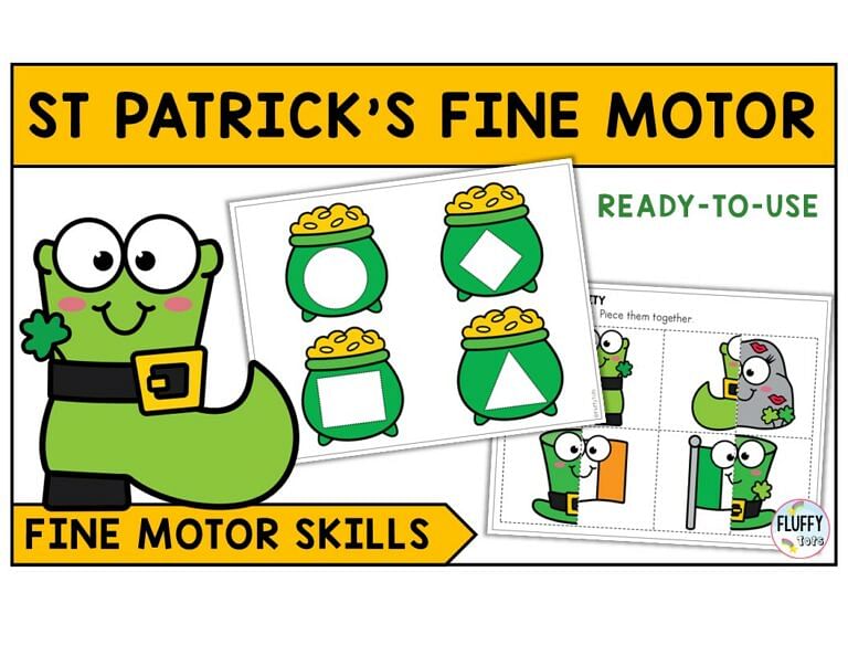 70+ Pages of Fun St Patrick’s Day Fine Motor for Toddler and Preschool