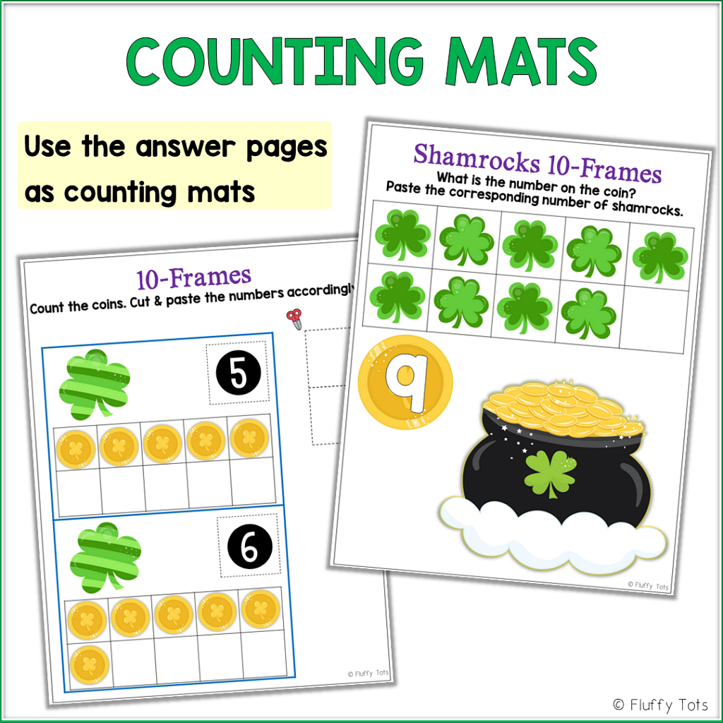 St Patrick's Day Math Activities for Preschoolers : Exciting 10+ Activities 14 St Patrick's Day math counting mats activities