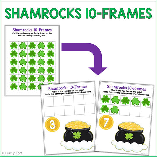 St Patrick's Day Math Activities for Preschoolers : Exciting 10+ Activities 13 St Patrick's Day 10-frames activities