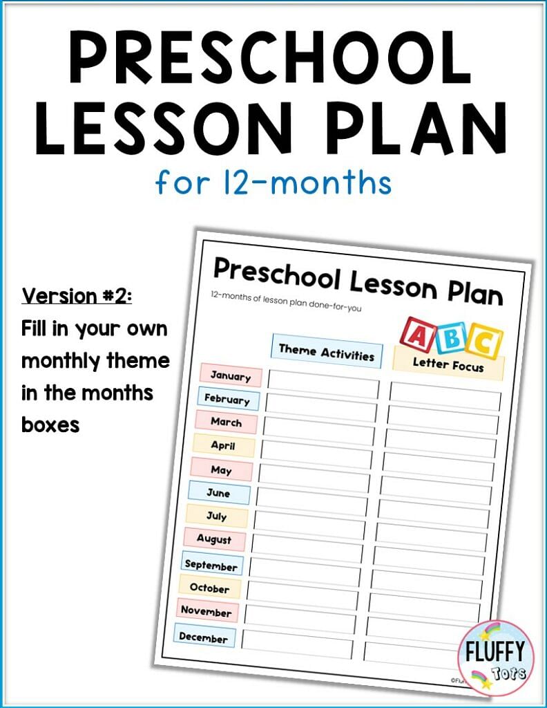 How I Make Preschool Lesson Plan to Homeschool My Children (and you can too) 4 A homeschool lesson plan for 12 months