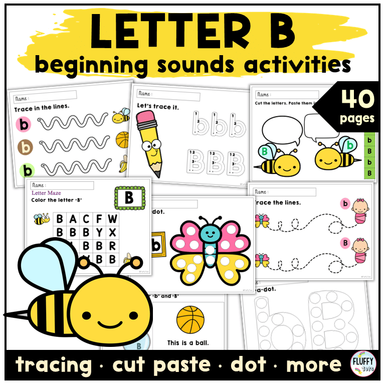 4 Easy Letter B Worksheets Activities for Preschool and Kindergarten 1