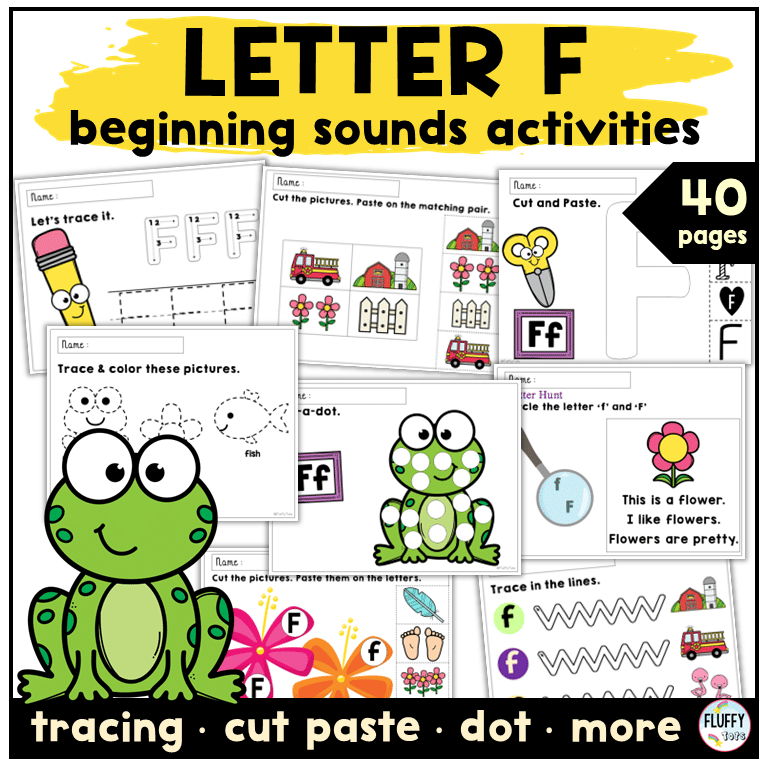 letter F worksheets activities
