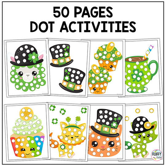 50 Pages of Cute St Patrick's Day Dot Activities to Add to Your Fine Motor Activities 5 St Patrick's Day Fine Motor Activities preschool