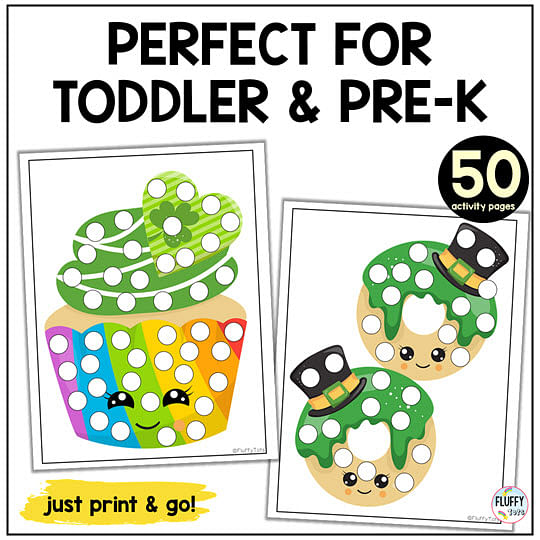 50 Pages of Cute St Patrick's Day Dot Activities to Add to Your Fine Motor Activities 4 St Patrick's Day Fine Motor Activities Do-a-Dot for toddler