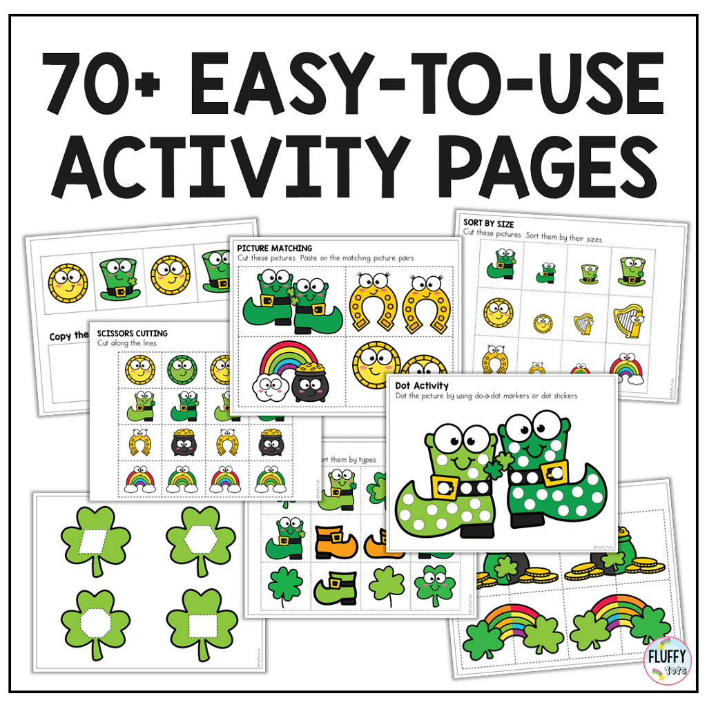 70+ Pages of Fun St Patrick's Day Fine Motor for Toddler and Preschool 3 St Patrick's Day fine motor activities for toddlers