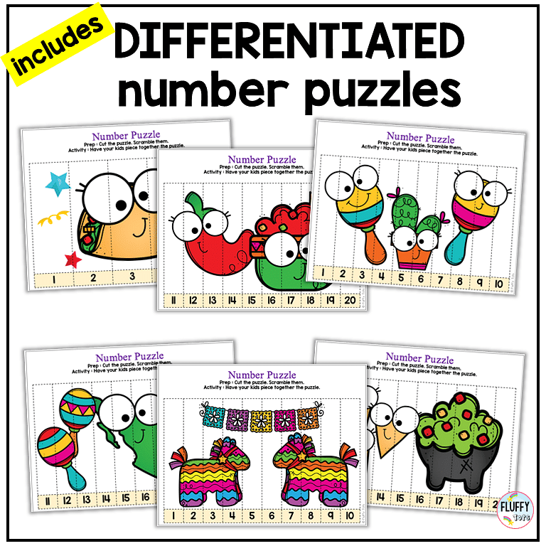 Exciting Cinco de Mayo Printables for Preschooler Kids 3 cinco de mayo math printables number puzzles