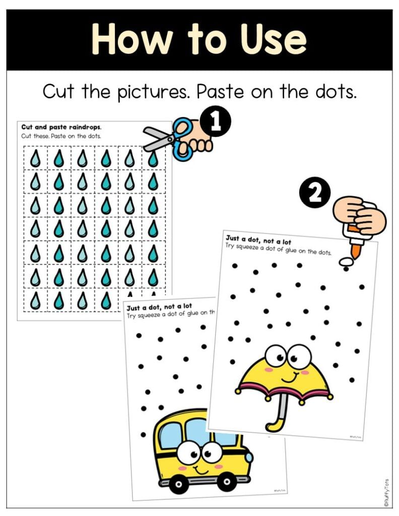 Just a Dot, Not a Lot Fun Glue Practice Worksheets 3