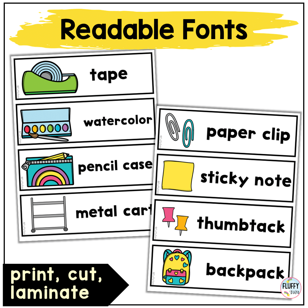 100+ Fun Classroom Labels with Pictures for Back to School Preschool 4 back to school printables with classroom labels with pictures