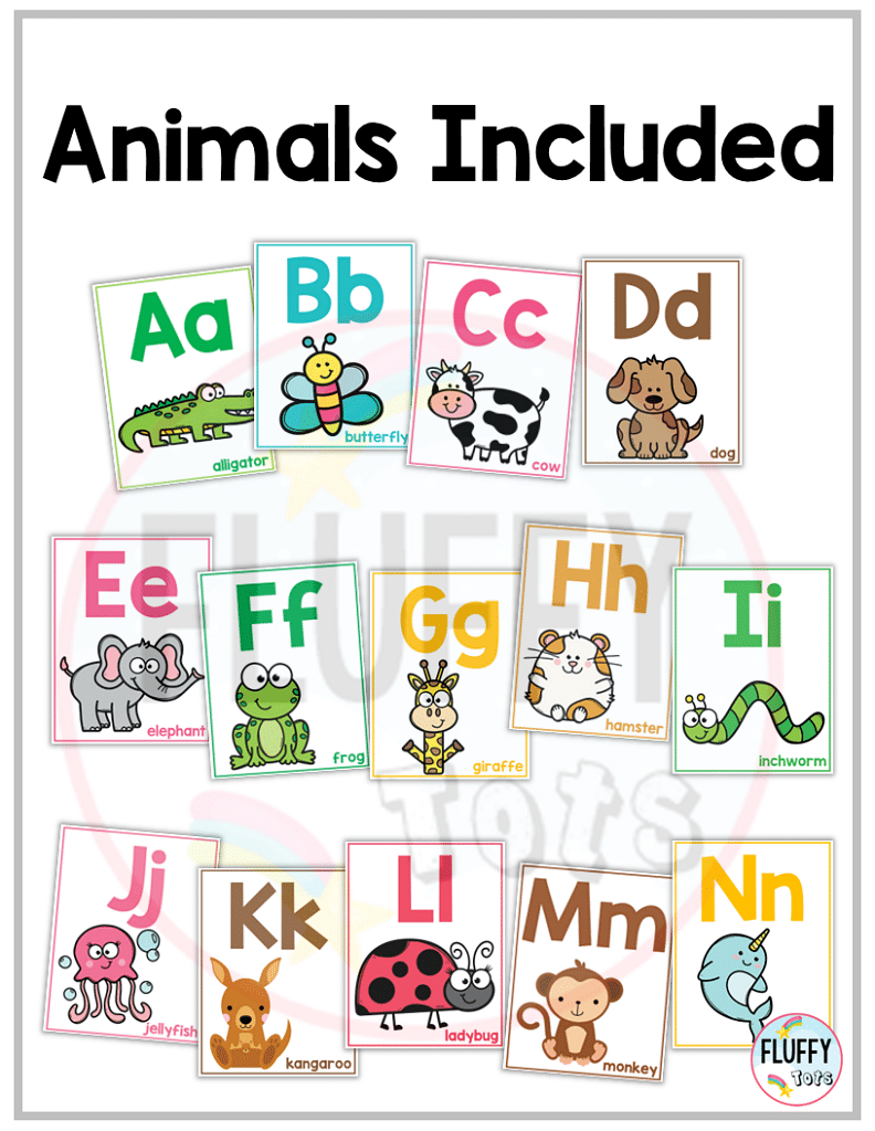 Adorable Animal Alphabet Posters for Preschool and Kindergarten 2 animal alphabet posters