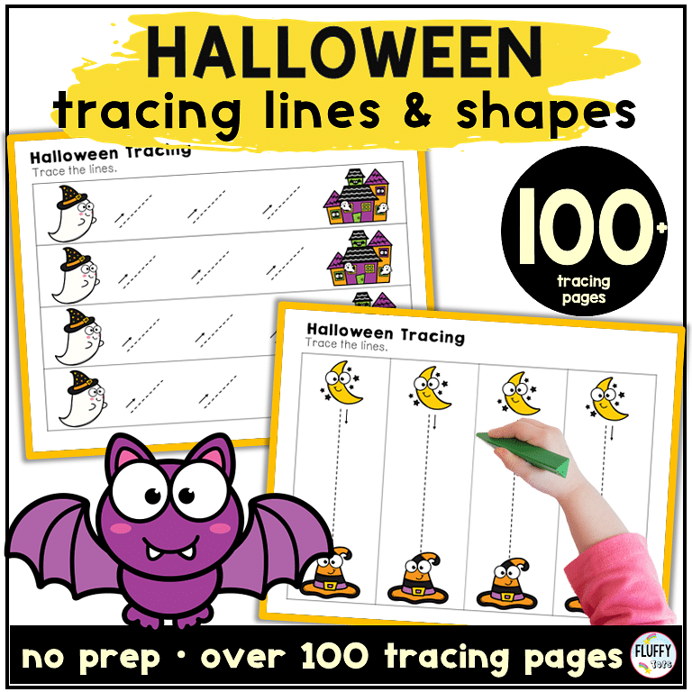 Fun 100+ Pages Non-Spooky Halloween Tracing Worksheets for Toddler and Preschooler 8