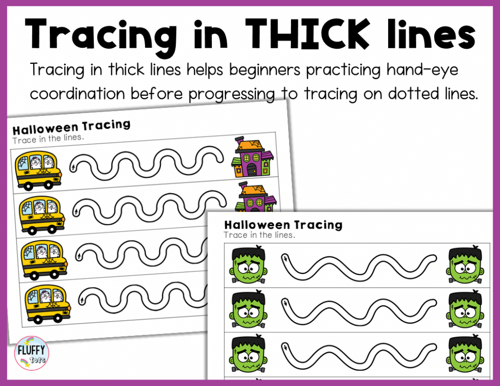 preschool Halloween tracing worksheet