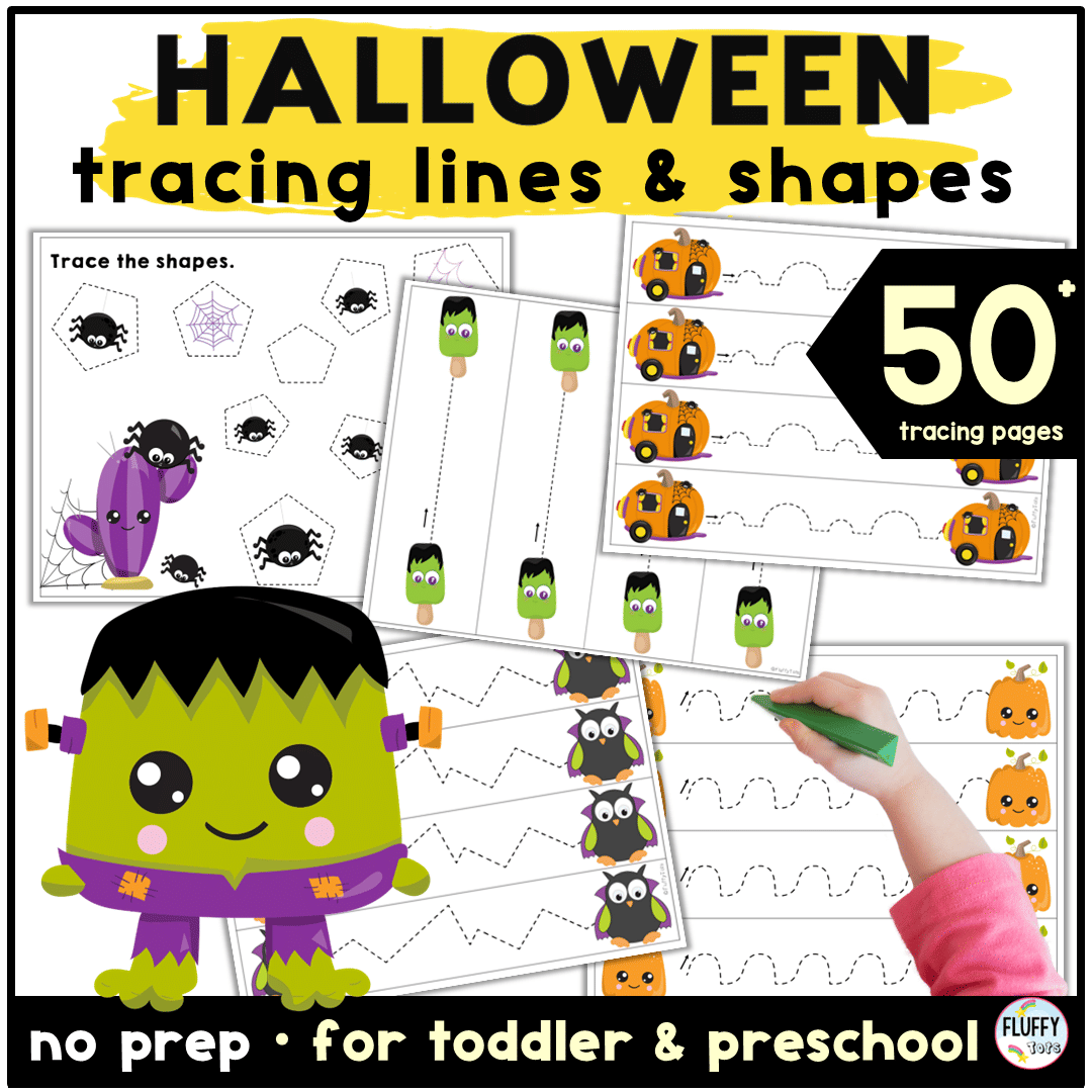 Fun 50+ Pages Non-Spooky Halloween Tracing Printable for Toddlers and Preschoolers 2 Halloween tracing lines printable