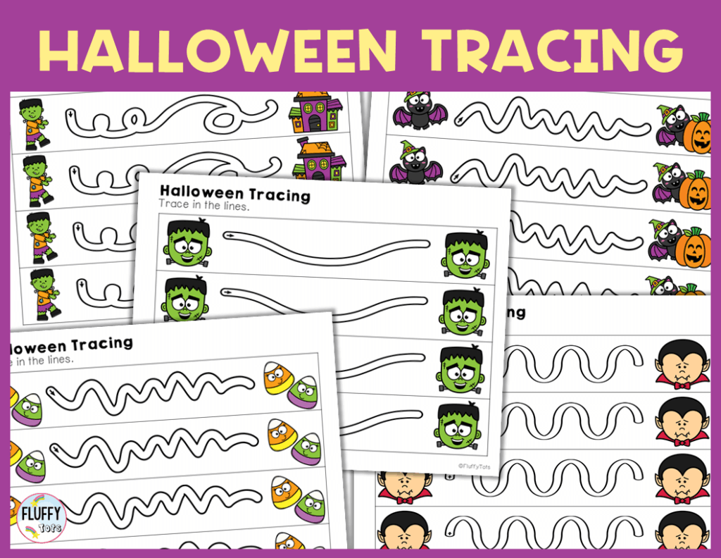 Halloween tracing worksheet