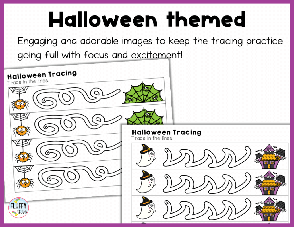 Halloween tracing worksheet