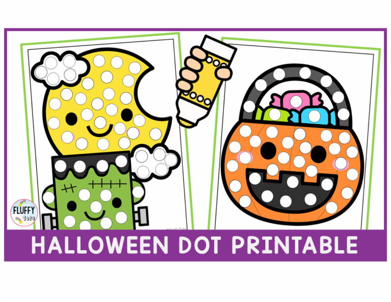 Cute 50+ Pages Halloween Dot Printables for Dot Marker Activities