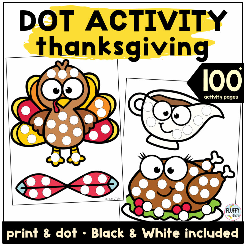 100+ Page of Adorable Thanksgiving Dot Marker Printable Page 14
