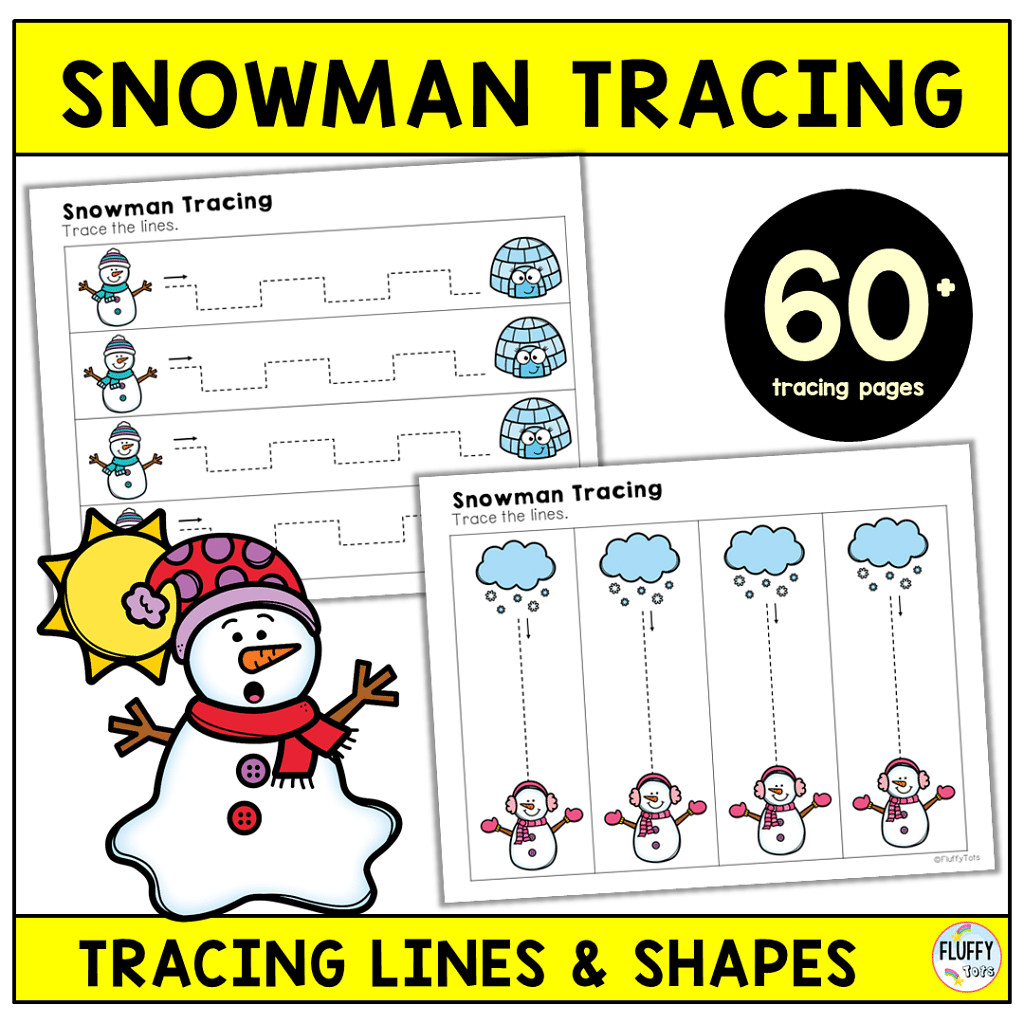 6 Exciting Snowman Printables Preschool Activities for Your Winter Lesson Plan 4 snowman printables preschool tracing pages