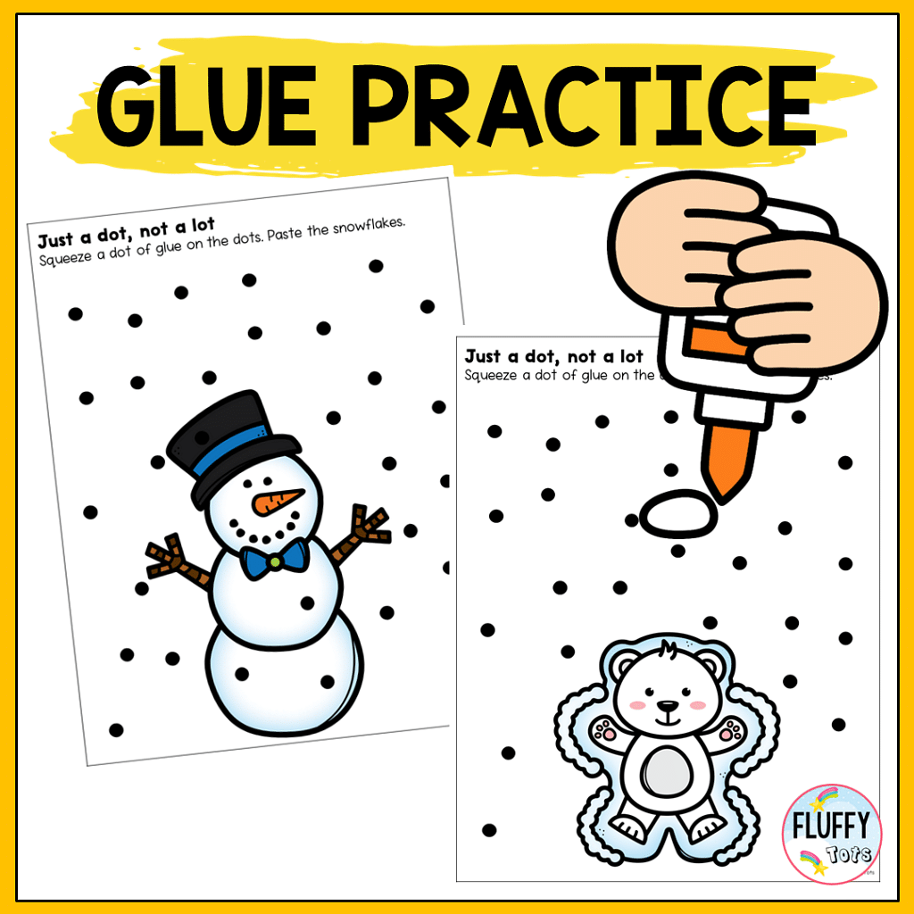 6 Fun Winter Printables Kids Activities for Toddlers and Preschool 5 Winter Printables Kids Activities fine motor glue practice