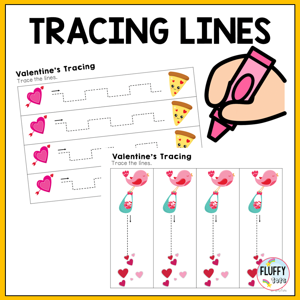 6 Free Valentine's Day Preschool Printable Activities 6 Tracing pages Valentine's Day Preschool Printable
