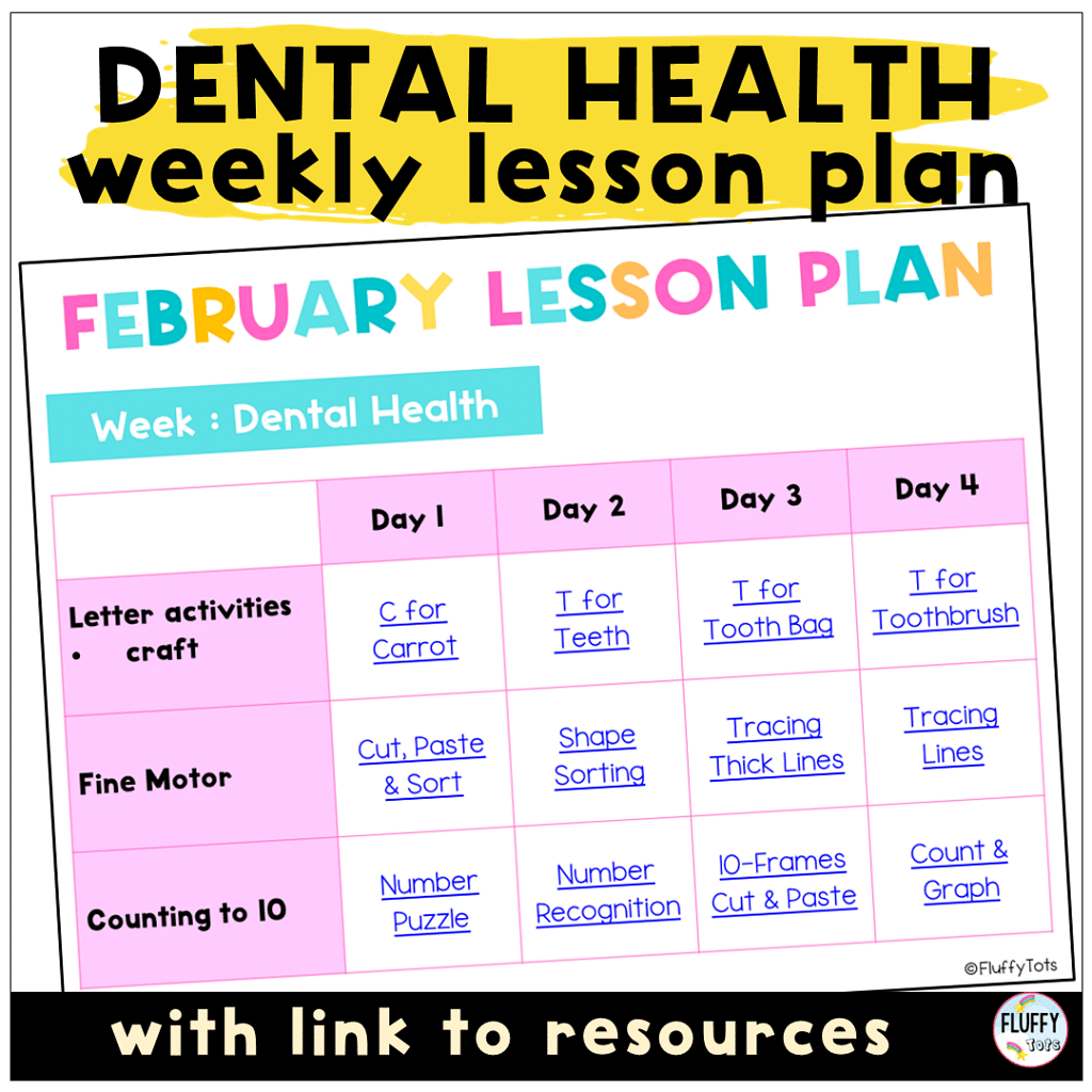 Fun Dental Health Lesson Plan for Toddler and Preschool with 3 Main Activities 5 Dental Health lesson plan for toddler and preschool
