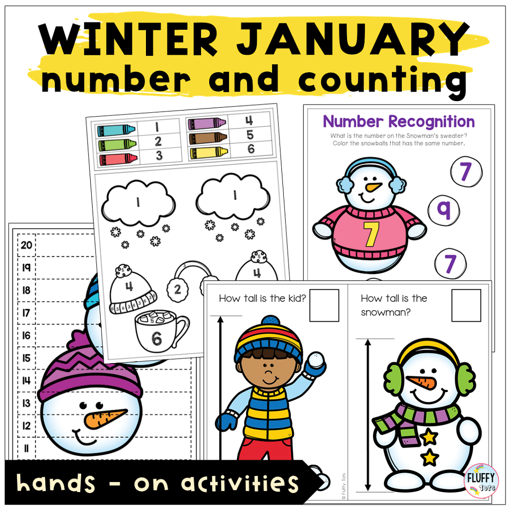 Easy Winter Lesson Plan Ideas for Toddler and Preschoolers with 3 Main Activities 4 winter lesson plan for number and counting math preschool