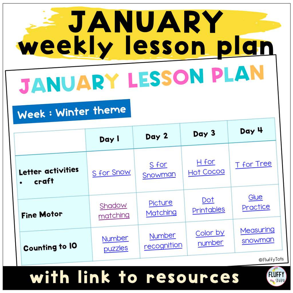 january winter lesson plan
