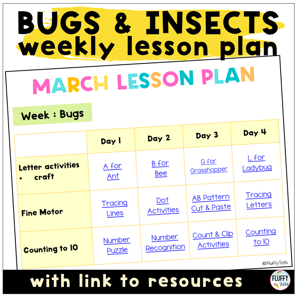 Discover Simple Bugs Lesson Plan for Toddler and Preschool with 3 Main Activities 7 Bugs lesson plan for toddler and preschool