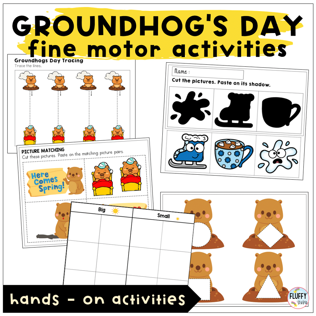 Easy Groundhog's Day Lesson Plan for Toddler and Preschool for 4 Days 3 Fine motor for Groundhog's Day Lesson Plan for Toddler and Preschool