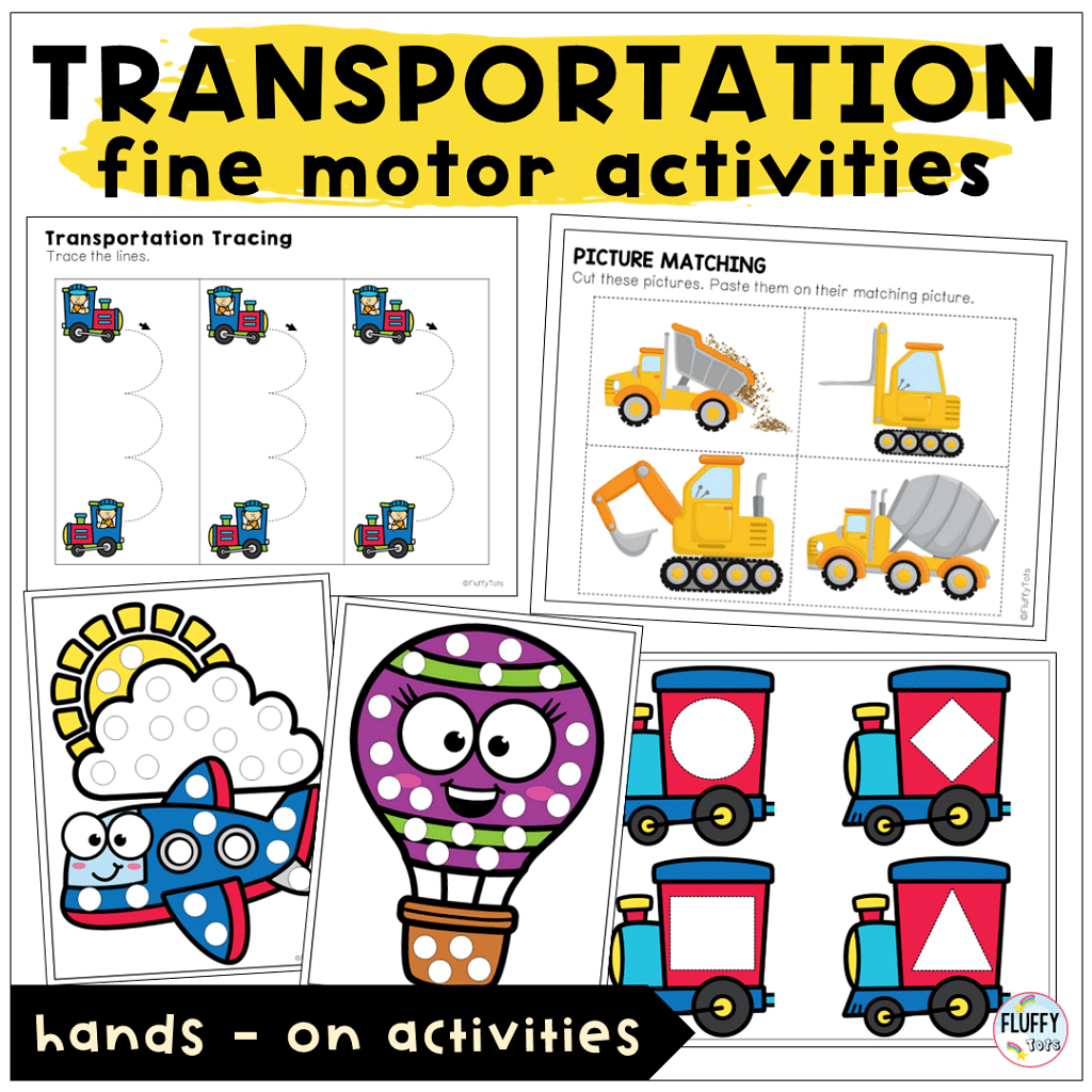 Exciting Transportation Lesson Plan Ideas for Toddler and Preschool for 4 Days 3 fine motor for transportation lesson plan