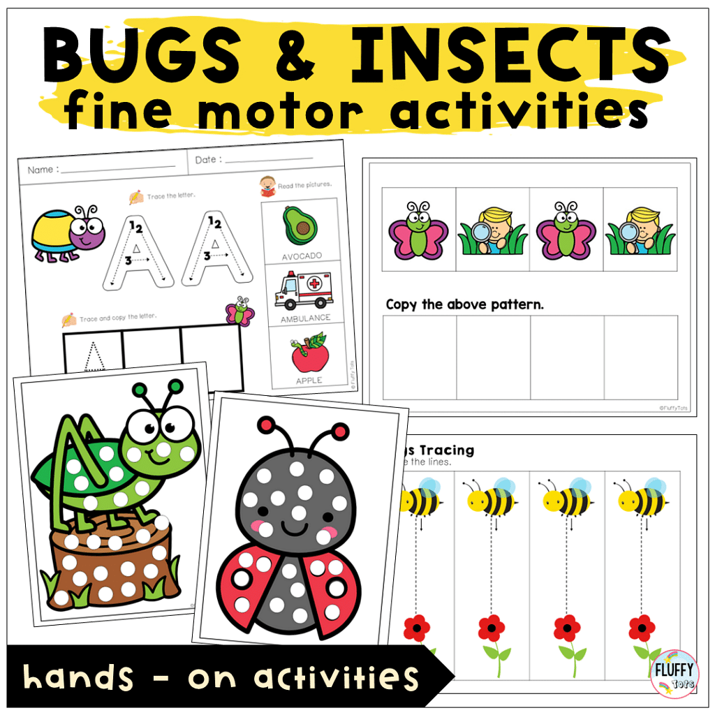 Discover Simple Bugs Lesson Plan for Toddler and Preschool with 3 Main Activities 4 Fine motor activities for Bugs lesson plan for toddler and preschool