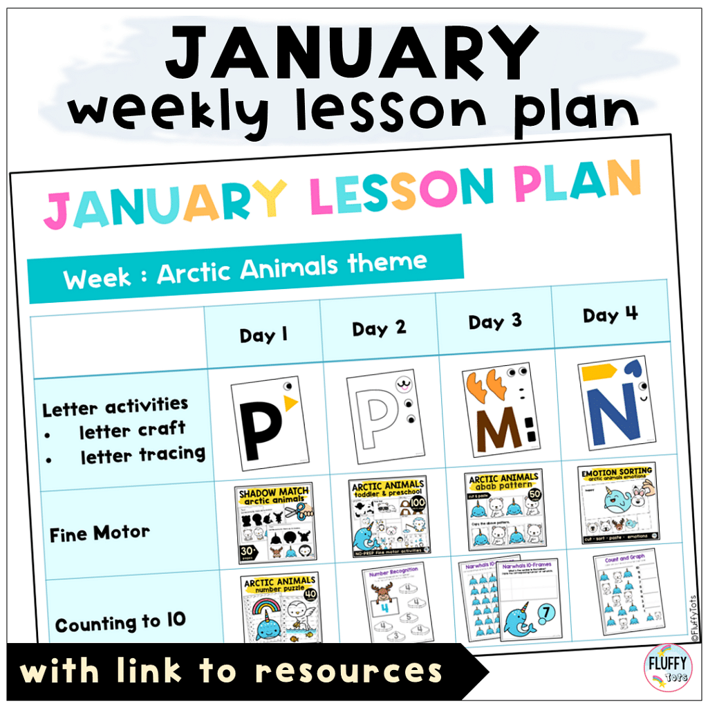 Fun January Lesson Plan Ideas for Toddler and Preschool with 3 Main Activities 1