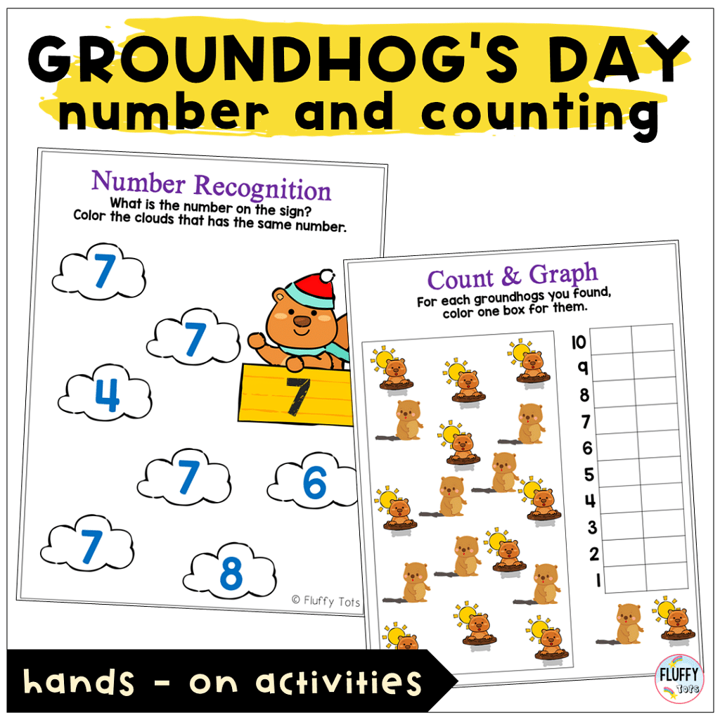 Easy Groundhog's Day Lesson Plan for Toddler and Preschool for 4 Days 4 math for Groundhog's Day Lesson Plan for Toddler and Preschool
