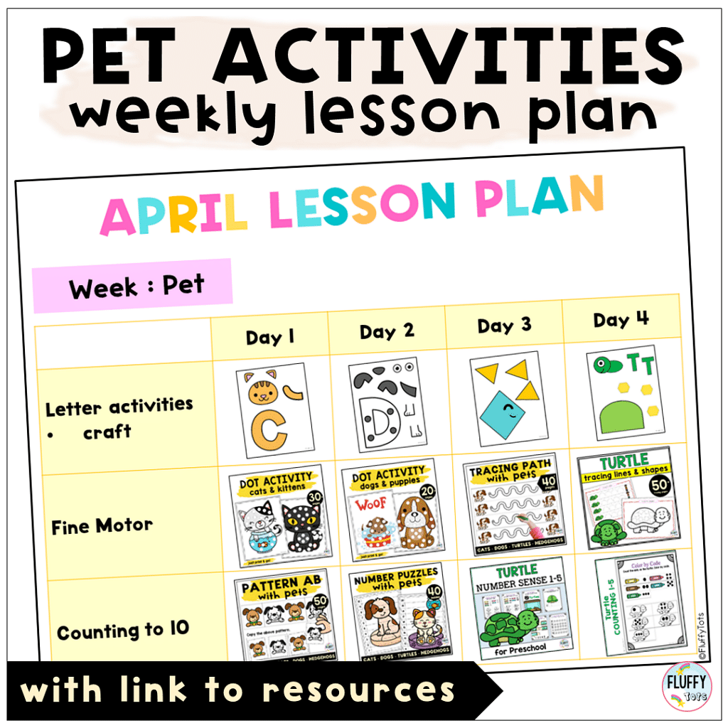 Cute Pet Lesson Plan Ideas for Toddler and Preschool for 4 Exciting Days 5 Pet Lesson Plan Ideas for Preschool