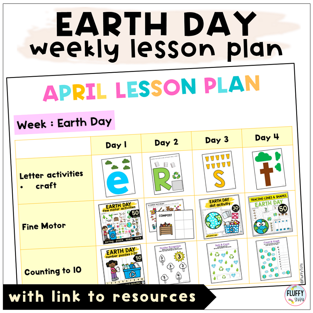 Adorable Earth Day Lesson Plans for Preschool and Toddler for 4 Exciting Days 5 Earth Day lesson plans for preschool